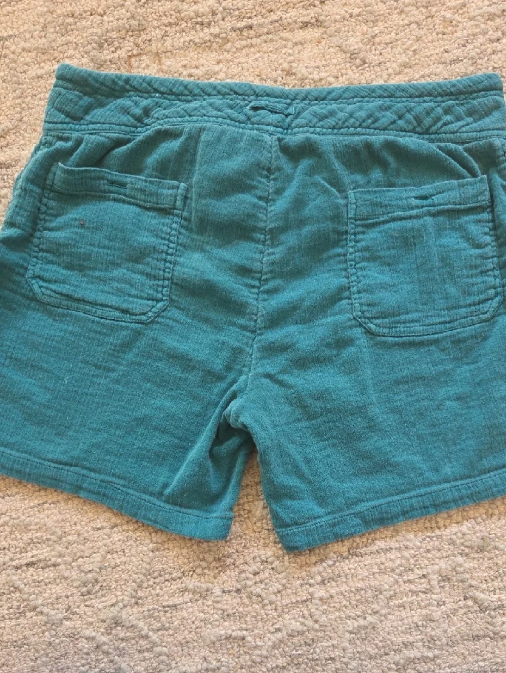 Sundance Teal Button-Front Cotton Drawstring Shorts - Picture 2 of 7